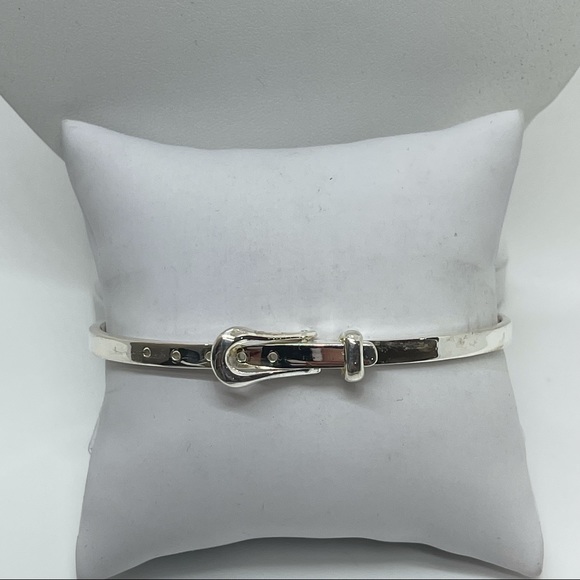 STERLING SILVER .925 Buckle Bangle Bracelet - Picture 6 of 6